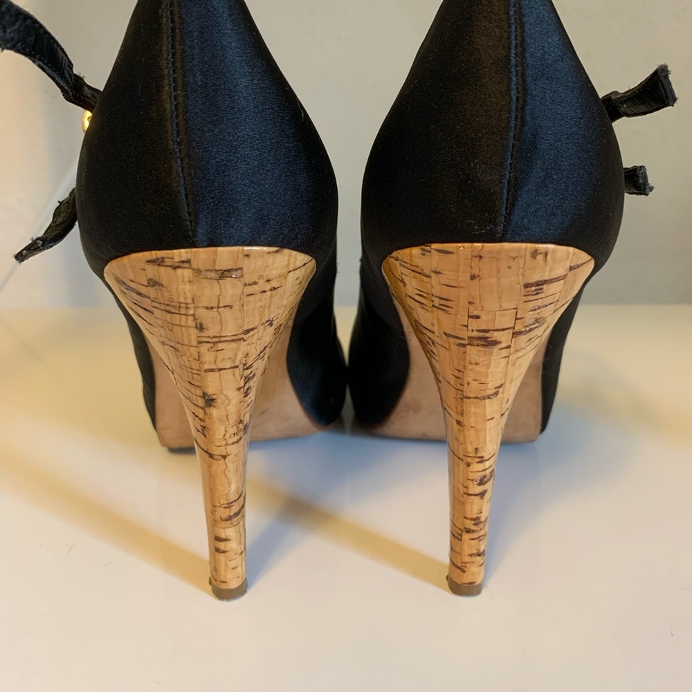 Steven by Steve Madden | satin+cork peep toe |sz 8 - Picture 7 of 15